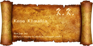 Kese Klaudia névjegykártya